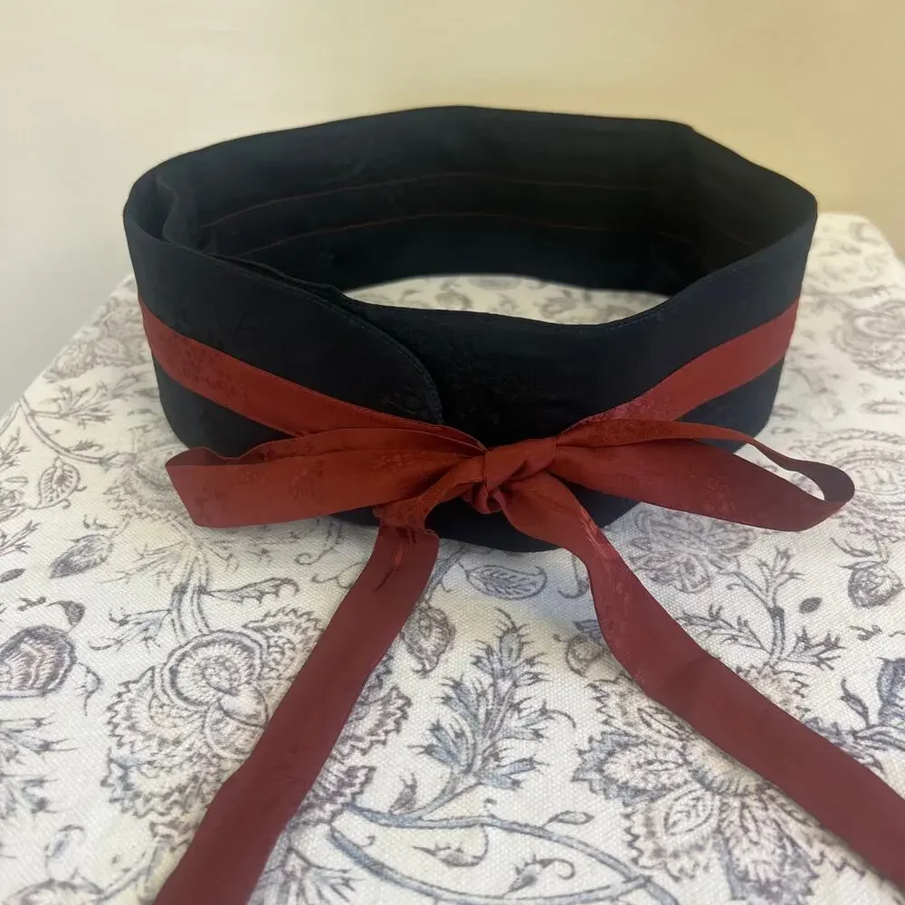 Japanese Vintage Fukuro Obi Belt Kimono Fabric Silk Traditional rare 70s tie